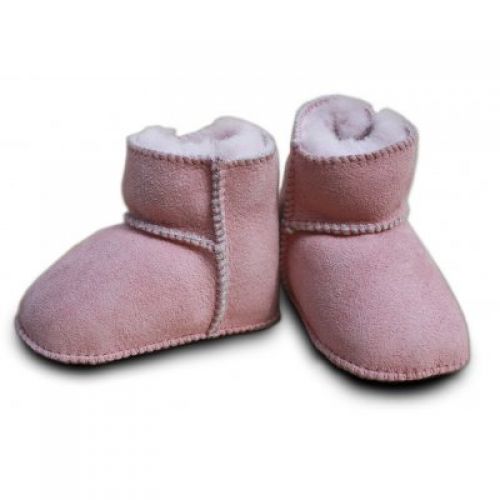 EISBÄRCHEN Capáčky kožešinové na suchý zip rosé 18/19