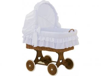 Proutěný košík na miminko s boudičkou Scarlett Martin - bílá