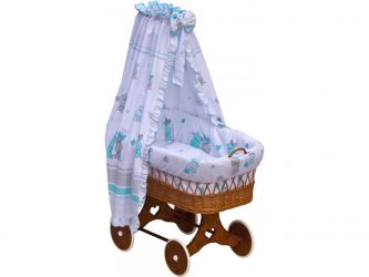 Proutěný košík na miminko s nebesy Scarlett Pupis - modrá