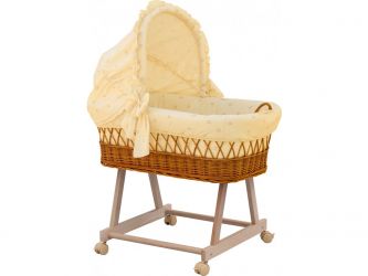 Scarlett Proutěný košík na miminko s boudičkou Méďa - béžový