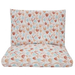 EKO KPO-07/2 Povlečení ze 100% Mušelínové bavlny s potiskem 120x90 cm Beige Flowers