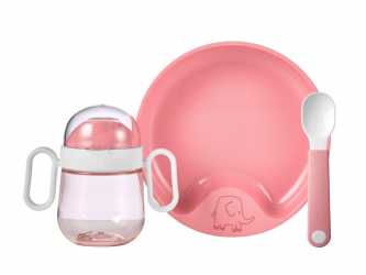 Mepal Dětská jídelní sada Mio 3-dílná Deep Pink