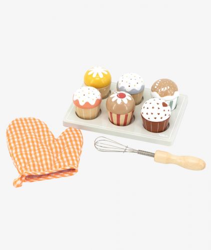 TRYCO Dřevěný Cupcake Set