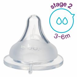 b.box Náhradní savička pro kojeneckou lahev 2ks 3m+, střední průtok