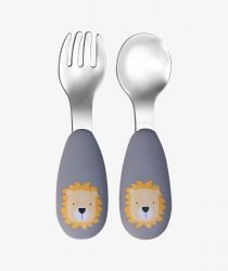 TRYCO Nerezová lžička & vidlička Lion, Dusty Blue