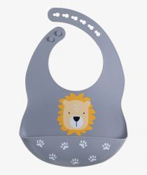 TRYCO Silikonový bryndáček Lion, Dusty Blue