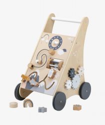 TRYCO Dřevěný vozíček s aktivitami a kostkami