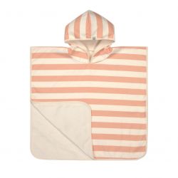 Beach Poncho block stripes milky/peach