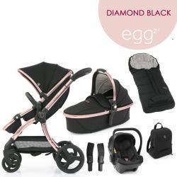 Kočárek BabyStyle Egg2 set 6 v 1 - Diamond Black 2022