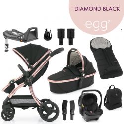 Kočárek BabyStyle Egg2 set 9 v 1 - Diamond Black 2022