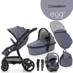 Kočárek BabyStyle Egg2 set 6 v 1 - Chambray 2022