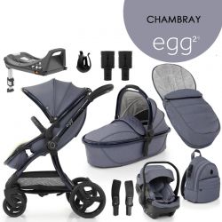 Kočárek BabyStyle Egg2 set 9 v 1 - Chambray 2022