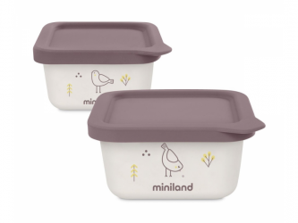 Miniland Misky na jídlo hermetické Natur ptáček 2 ks