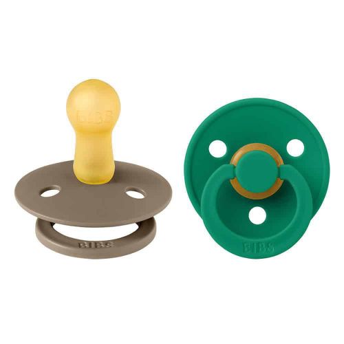 BIBS Colour dudlíky z přírodního kaučuku vel. 1, dark oak / evergreen
