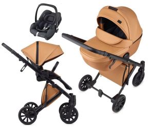 Kočárek Anex E/type Caramel + autosedačka Maxi-Cosi CabrioFix i-Size