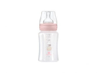 KikkaBoo Kojenecká láhev 240ml 3m+ Hippo Dreams Pink