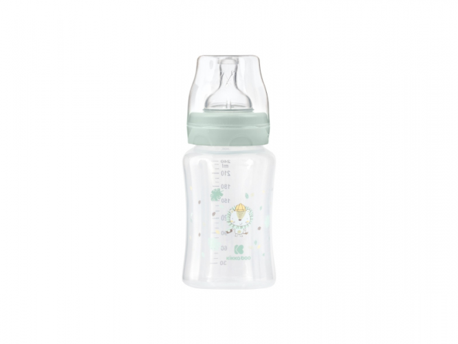 KikkaBoo Kojenecká láhev 240ml 3m+ Jungle King Mint