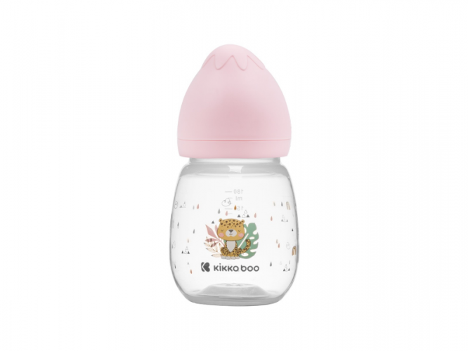 KikkaBoo Kojenecká láhev 180ml 3m+ Savanna Pink