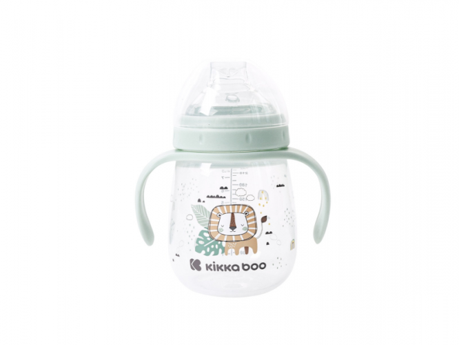 KikkaBoo Hrnek se silikonovým pítkem 240ml 6m+ Savanna Mint