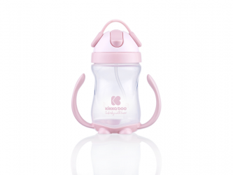 KikkaBoo Hrnek se silikonovým brčkem 300ml 12m+ Pink