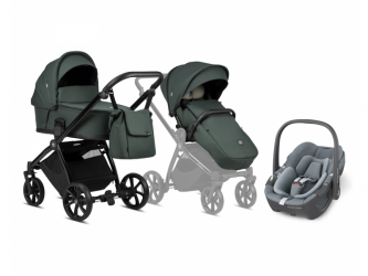 Kočárek Tutis Mio Plus 2v1 Pacific Green + Maxi-Cosi Pebble 360 autosedačka Essential Grey