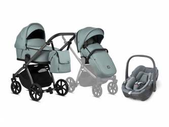 Kočárek Tutis Mio Plus 2v1 Turquoise + Maxi-Cosi Pebble 360 autosedačka Essential Grey