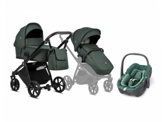 Kočárek Tutis Mio Plus 2v1 Pacific Green + Maxi-Cosi Pebble 360 autosedačka Essential Green