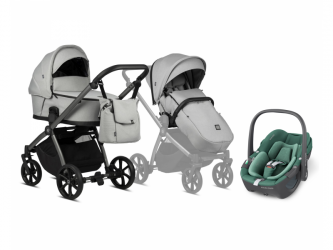 Kočárek Tutis Mio Plus 2v1 Pearl + Maxi-Cosi Pebble 360 autosedačka Essential Green