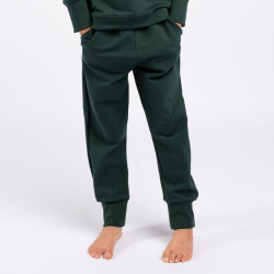 Moniel Dětské rostoucí tepláky Basic Dark Green 74 6-9 měsíců