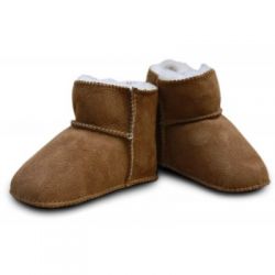 EISBÄRCHEN Capáčky kožešinové na suchý zip camel 22/23