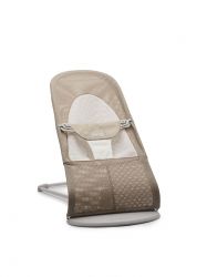 BabyBjörn Lehátko Soft Grey Beige/White mesh, světle šedá konstrukce