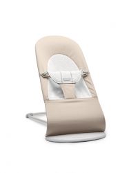 BabyBjörn Lehátko Balance SOFT Woven Beige/ grey Jersey, světlá konstrukce
