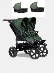 Kočárek TFK Duo2 SET combi pushchair + stroller seat - air chamber wheel Olive