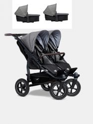 Kočárek TFK Duo2 SET combi pushchair + stroller seat - air wheel Premium Grey