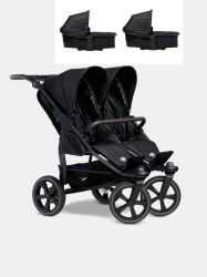 Kočárek TFK Duo2 SET combi pushchair + stroller seat - air chamber wheel Black