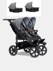 Kočárek TFK Duo2 SET combi pushchair + stroller seat - air chamber wheel Premium Grey