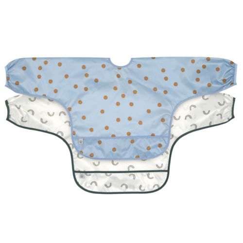 Lässig Set bryndáků Long sleeve Bibs Happy Rascals Smile sky blue