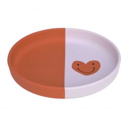 Lässig Talíř Plate Silicone Happy Rascals Heart lavender