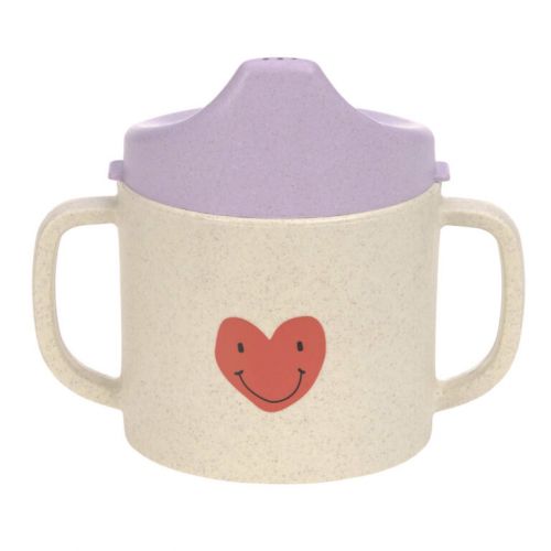 Lässig Hrneček s pítkem Sippy Cup PP/Cellulose Happy Rascals Heart lavender