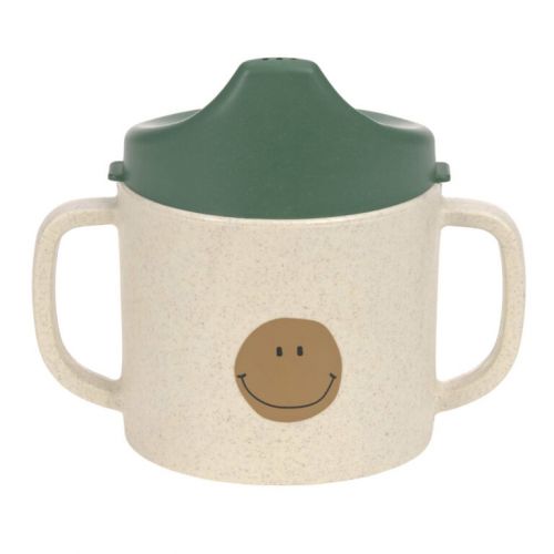 Lässig Hrneček s pítkem Sippy Cup PP/Cellulose Happy Rascals Smile green