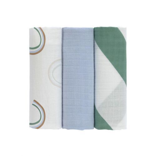 Lässig Swaddle Burp blanket 85x85 Happy Rascals sky blue