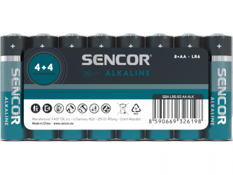 Sencor Alkalické baterie AA 8 ks