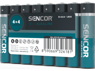 Sencor Alkalické baterie AAA 8 ks