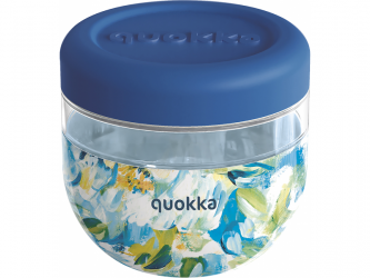Quokka Plastová nádoba na jídlo Bubble Blue Peonies 770 ml