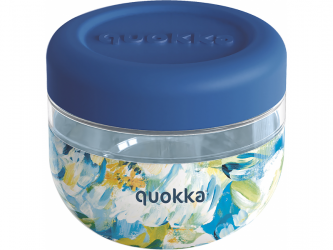 Quokka Plastová nádoba na jídlo Bubble Blue Peonies 500 ml