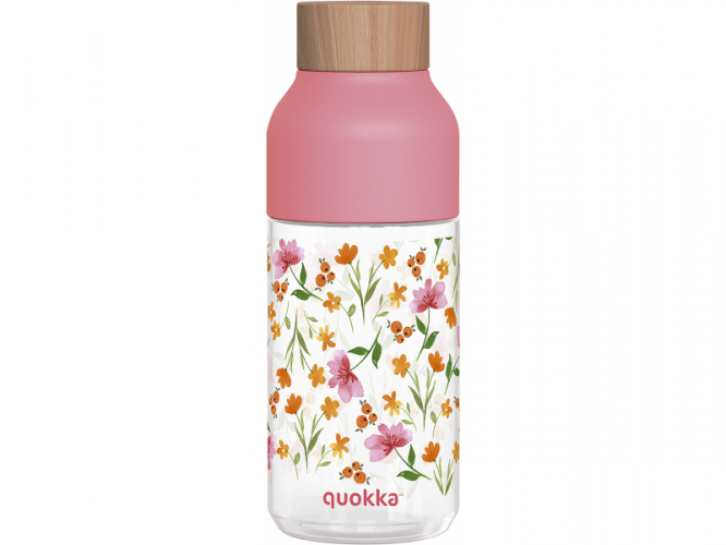 Quokka Plastová láhev Ice Pink Flowers 570 ml