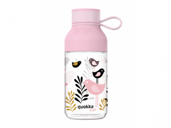 Quokka Plastová láhev Ice Kids s poutkem Birds 430 ml