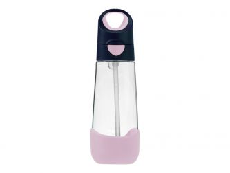 b.box Láhev na pití s brčkem 600 ml indigo/růžová