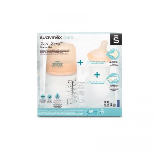 Suavinex Zero Zero Anti-koliková láhev 180 ml A sada