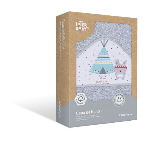 Interbaby Osuška froté Teepee šedá